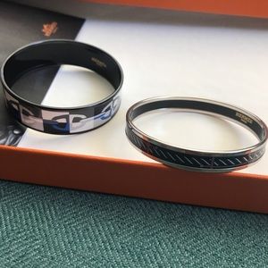 HERMÈS WIDE ENAMEL BRACELETs..